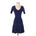 Ann Taylor Casual Dress - Mini: Blue Dresses - Women's Size X-Small