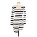 Element Casual Dress - Mini Scoop Neck Long sleeves: White Print Dresses - Women's Size Medium