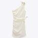 Zara Dresses | Asymmetrical Dress With Ties Zara | Color: Cream/White | Size: M