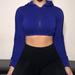 Adidas Tops | Adidas Crop Hoodie | Color: Blue | Size: Xs