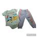 Disney Matching Sets | Babies 3-6 Months Unisex Mickey Outfit Euc Final Sale | Color: Gray/Green | Size: 3-6mb