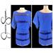 Jessica Simpson Dresses | Jessica Simpson Sheer Cobalt Blue And Black Bold Stripe Sequined Dress S | Color: Black/Blue | Size: S