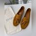 Gucci Shoes | Gucci Brown Suede Women’s Loafers Wood Tassles 37.5 | Color: Tan | Size: 7.5