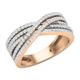 ALLORYA 0.63 Carat (ctw) Round Lab Grown White Diamond Criss Cross Engagement Ring for Her in 14K Rose Gold Size 9