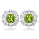 LP LOHASPIE Natural Peridot Stud Earrings for Women Girls S925 Sterling Silver August Gemstone Birthstone Elegant Style Studs Earring Rhodium Plated Fine Jewelry for Birthday Mother's Day (Green)