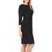 Anthropologie Dresses | Anthro Thin Knit Tunic Sweater Dress Black Boat Neck 3/4 Sleeve Sheath Dress | Color: Black | Size: S
