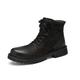 SUKORI Mens Boots Mens Boot Fashion Winter Boot Men Leather High Boot Homme Ankle Boot Warm Waterproof Chunky Boot (Color : Black fur 4-5, Size : Size 11-US)