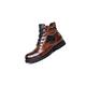 SUKORI Mens Boots Autumn Winter Men Boots Comfortable Motorcycle Boots Men Footwear Rubber Ankle Boots Men Shoes Size 38-48 (Color : Brown, Size : 6.5)