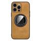 Case for iPhone 14 Pro Max/14 Pro/14 Plus/14, [Compatible with MagSafe] 360°Rotatable Ring Invisible Kickstand Vintage PU Leather Soft TPU Bumper Shockproof Slim Case,Brown,14 Pro