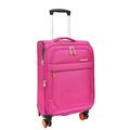 House Of Leather Black Green Pink Soft Suitcase 8 Wheel Spinner Expandable Luggage Quito (Pink, Cabin)