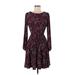 Tommy Hilfiger Casual Dress - A-Line Crew Neck 3/4 sleeves: Burgundy Dresses - Women's Size 4