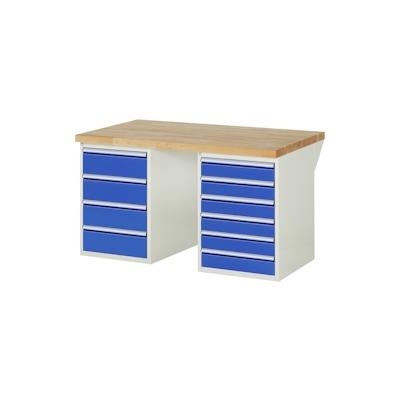 PROREGAL Werkbank Serie 7000 - Modell 7821 | HxBxT 84x150x90cm | 10x Schublade | Schubladenmaße 6x120 + 4x180mm | Lichtgrau | Arbeitstisch Werktisch Image