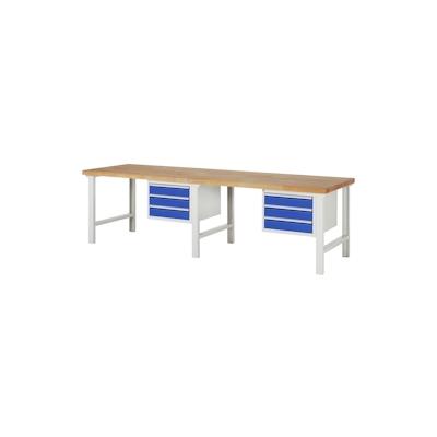PROREGAL Werkbank Serie 7000 - Modell 7127 | HxBxT 84x300x90cm | 6x Schublade | Schubladenmaße 6x120mm | Lichtgrau | Arbeitstisch Werktisch Image