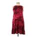 Lularoe Casual Dress - A-Line Crew Neck Sleeveless: Burgundy Dresses - Women's Size X-Small