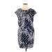 Jones New York Casual Dress - Mini Crew Neck Short sleeves: Blue Dresses - Women's Size 14