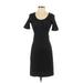 Theory Casual Dress - Sheath Scoop Neck Short sleeves: Black Print Dresses - Women's Size 2