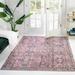 Pink Square 7'3" Area Rug - Langley Street® Gwaltney Floral Machine Made Power Loom Chenille Area Rug in Chenille | Wayfair