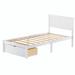 Winston Porter Petulah Pine Platform Storage Bed Wood in White | 36.2 H x 42.4 W x 76 D in | Wayfair FB156B0E2F5F47D69AC7DBCD064B0F6B