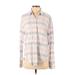 Free People Long Sleeve Button Down Shirt: Gray Plaid Tops - Women's Size X-Small