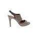 J.Crew Heels: Slingback Stilleto Cocktail Tan Print Shoes - Women's Size 8 1/2 - Open Toe