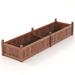 Costway 91 x 24 x 16 Inch Divisible Planter Box with Corner Drainage and Non-woven Liner for Growing Vegetables-Brown