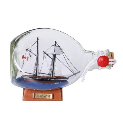 Bluenose Sailboat in a Glass Bottle 7" - 7" L x 3.5" W x 4" H