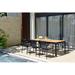 Amazonia FSC Certified Teak and Aluminum Petherson Outdoor Patio Dining Set