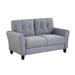 57.5" Modern Living Room Loveseat Linen Upholstered Couch Furniture for Home or Office ,Light Grey-Blue,(2-Seat)