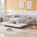 Metal Adjustable Trundle Twin Size Daybed with Pop Up Trundle