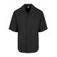 Urban Classics Herren Hemd Relaxed Seersucker Short Sleeve Shirt, lässiges Kurzarm Hemd für Männer, black, 4XL