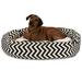 MajesticPet 52 in. Zig Zag Sherpa Donut Pet Bed - Black