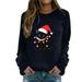 Women s Christmas Casual Round Neck Raglan Long Sleeve Small Light Bulb Collar Cat Print Pullover Sweatshirt Sweatshirt 2 Peaces Set Women 2002 Sweatshirt Women 2t Zip up Hoodie Girl 2x Womens Hoodie