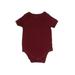 Cat & Jack Short Sleeve Onesie: Burgundy Solid Bottoms - Size 12 Month