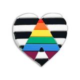 Straight Ally Allies LGBTQ Gay Pride Heart Silicone Pins