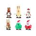 6Pcs Wind Toys Snowman Reindeer Christmas Tree Santa Claus Clockwork Toys Figure Xmas Holiday Party Supplies Favors Goodie Bag Fillers