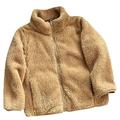 ZyeKqe Toddler Boys Girls Winter Jacket Long Sleeve Stand Collar Zipper Sherpa Fleece Jacket Thicken Warm Coat