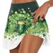 Ovticza St Patrick s Day Women Clover Lucky Graphic Shorts High Waist Stretch Running Pleated Fitness Skort Golf Tennis Athletic Skirt Multicolor S