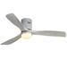 52 Inch Indoor Ceiling Fan With Dimmable 6 Speed Remote Silver 3 Solid Wood Blade Reversible DC Motor For Living Room Stop Receiving WF Orders