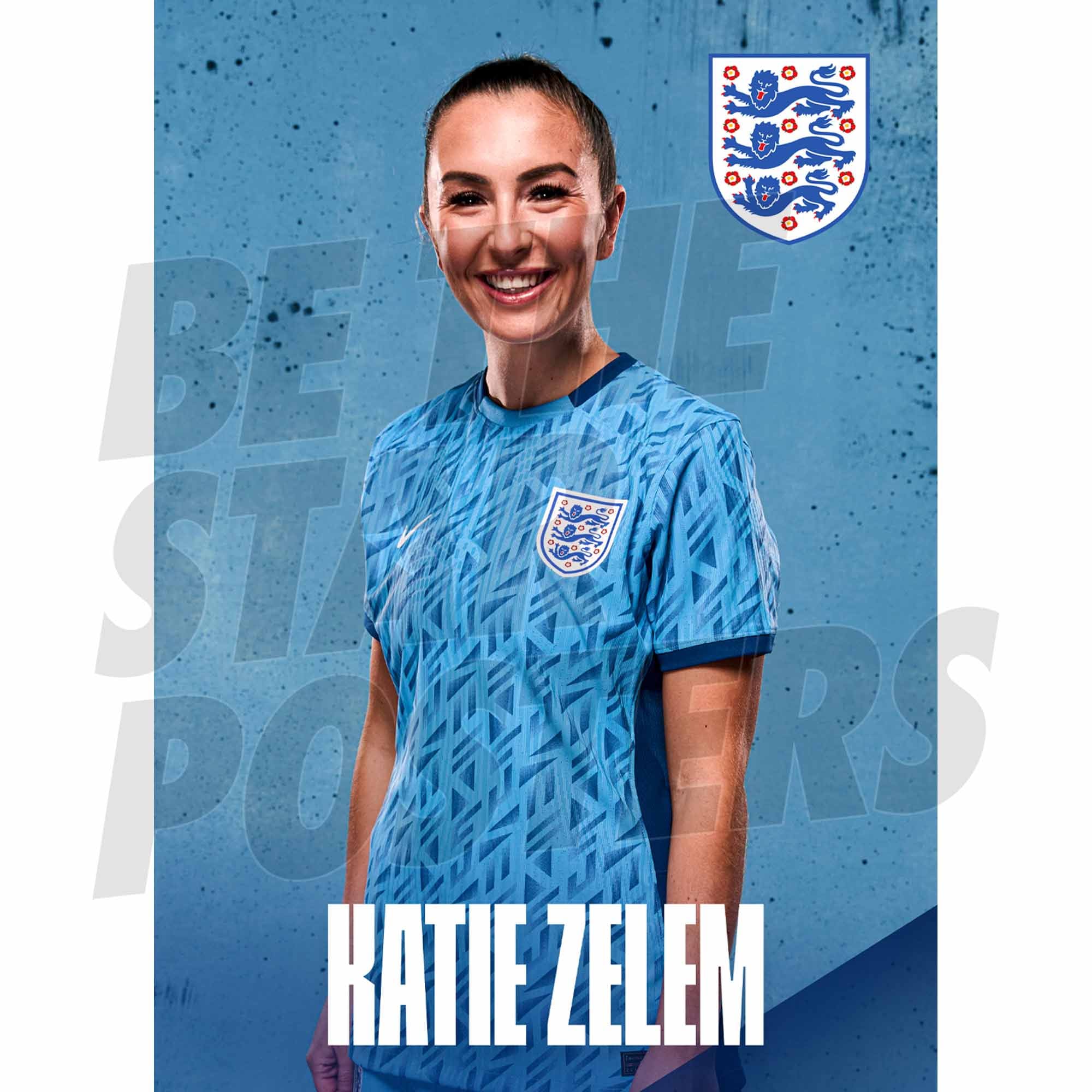 England Katie Zelem Headshot Auswärtsplakat A3