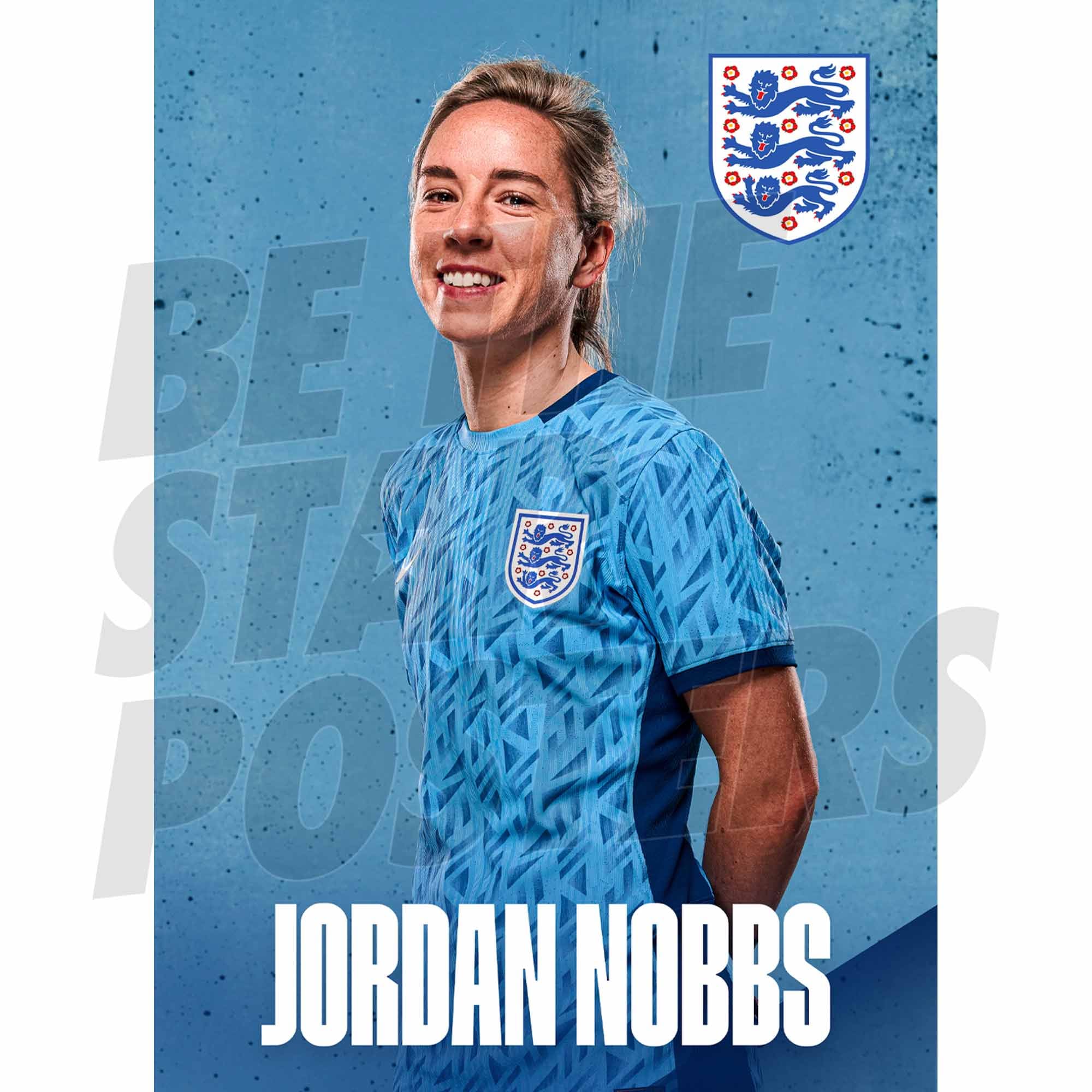 England Jordan Nobbs Headshot Auswärtsposter A3