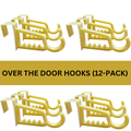 Plastic Over Door Hooks |Multi Hanging Storage Organizers & Space Saving |For Coats Towels Bags Hats Scarves |12 Pcs per Pack