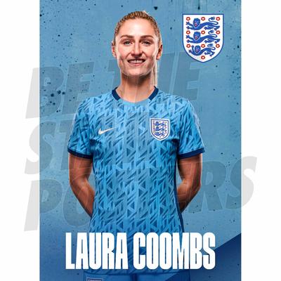 England Laura Coombs Headshot Away Poster A3 Image