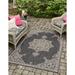 Rugs.com Outdoor Traditional Collection Rug â€“ 8 x 11 Charcoal Gray Flatweave Rug Perfect For Living Rooms Large Dining Rooms Open Floorplans