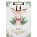 Coolnut Merry Christmas Deer Monogram Fllowers Snow and Snowflake Clipboards for Kids Student Women Men Letter Size Plastic Low Profile Clip 9 x 12.5 in Silver Clip