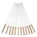 Clearance! Nomeni Tools 10Pcs Bbq Tools Stainless Steel Bbq Steel Pick Wooden Handle Bbq Needle Steel Pick Grilling Accessories