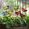 100pcs Butterfly Stakes Outdoor Yard Planter Flower Pot Bed Garden Decor Butterflies Decorations Fairy Garden Accessories Gardening Gifts