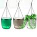 3 Pieces Self Watering Hanging Planters 4.45 Inch Plastic Hanging Plant Basket with Chains Drainage Holes Visible Water Level Outdoor Indoor Flower Pots for Flower Garden Home Decorations