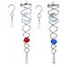 2 Pack Gazing Ball Spiral Tail Wind Spinner Stabilizer Garden Spiral Tail Hanging Wind Spinner with Hanging Swivel Hook