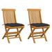 Patio Chairs with Anthracite Cushions 2 pcs Solid Teak Wood