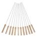 Clearance! Nomeni Tools 10Pcs Bbq Tools Stainless Steel Bbq Steel Pick Wooden Handle Bbq Needle Steel Pick Grilling Accessories